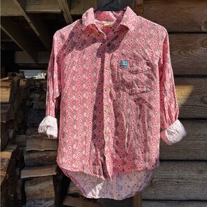 Lucy & Yak Pink Patterned Button Down Shirt